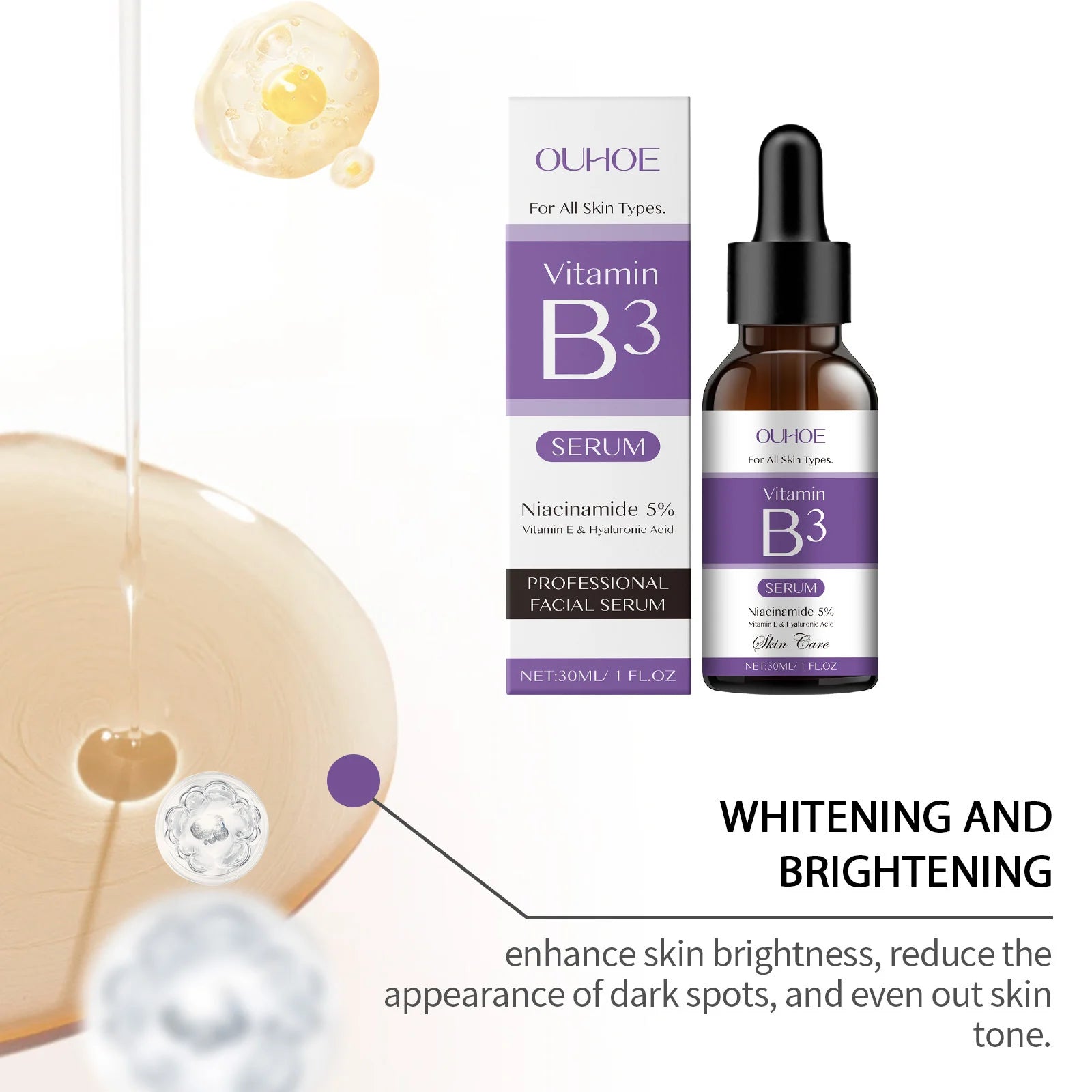 Vitamin B3 Serum Remove W-Rinkle Whitening Melanin Correcting Repair Barrier Lifting Moisturize Improve Elasticity Face Essence