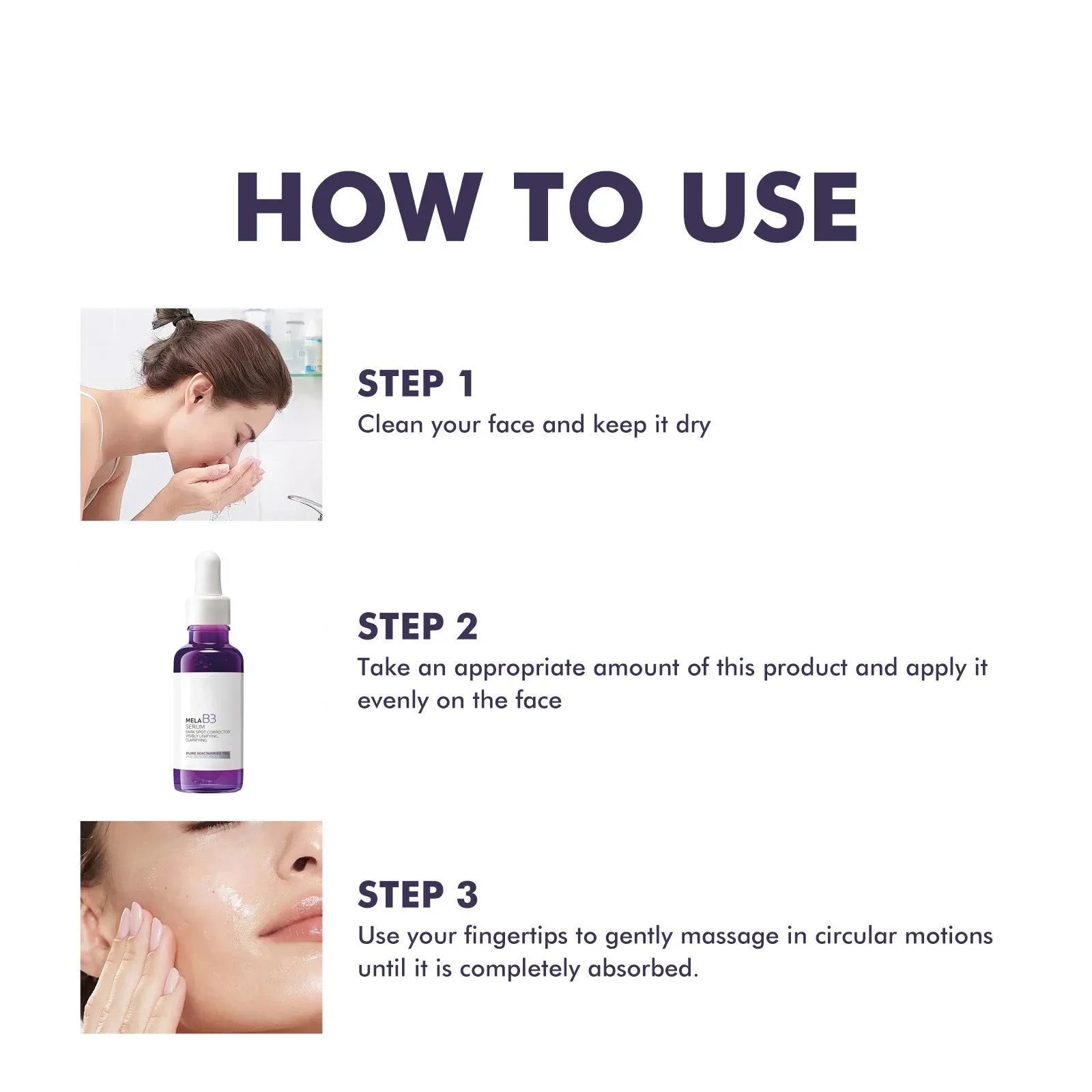 Vitamin B3 Brightening Serum (Purple Bottle) - Fades Dark Spots, Evens Skin Tone, Firms & Boosts Elasticity with Deep Hydration