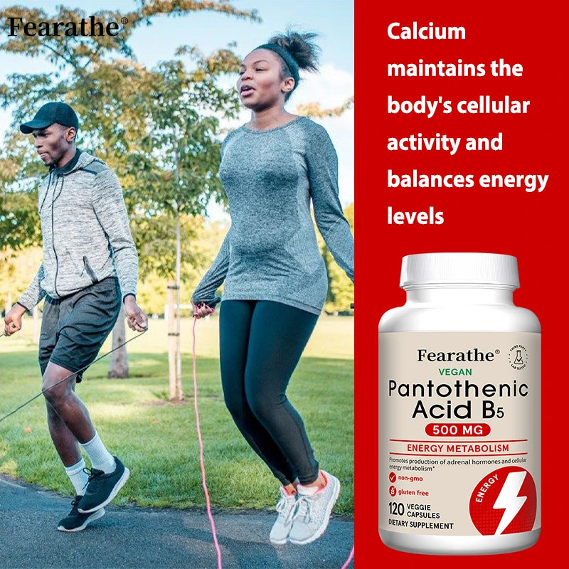 Pantothenic Acid B5 500mg Vitamin B Complex Capsules - Energy & Metabolism Support, Regulates Cellular Balance,Vegan Gluten-Free