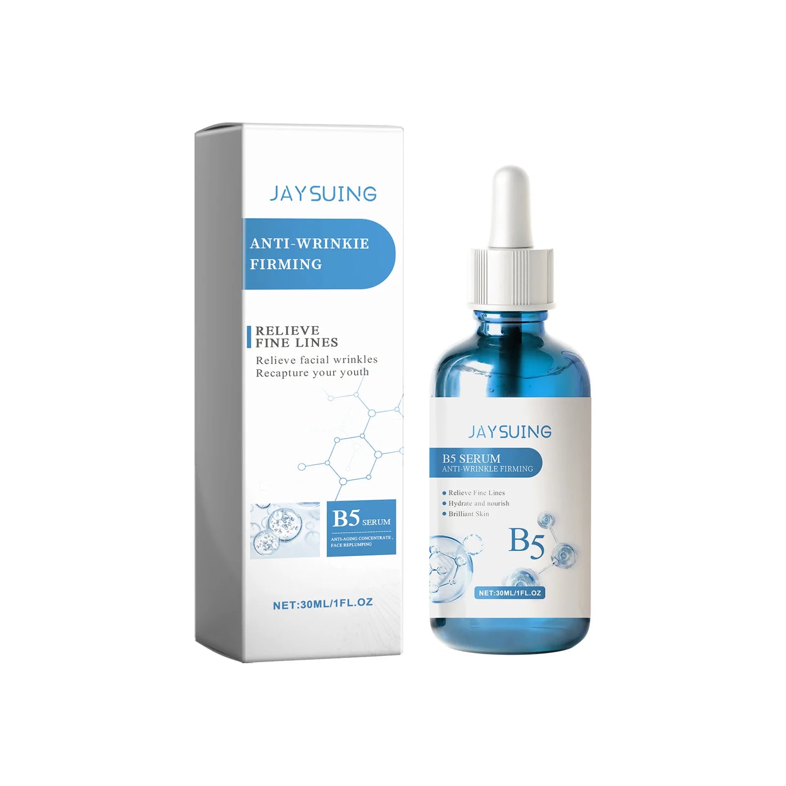 Vitamin B5 Face Serum Hyaluronic Acid Firming Moisturizing Nourishing Oil Control Brightening Fade Fine Lines Skin Care Essence