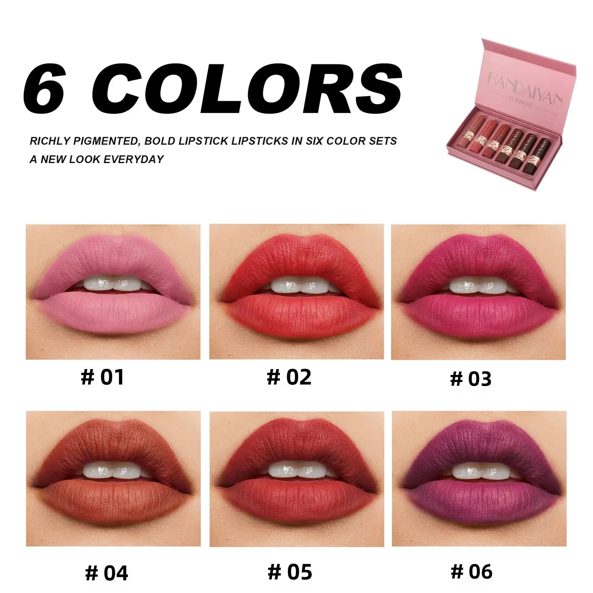 Hodanwith Glow - Handaiyan 6-Piece Velvet Matte Lipstick Gift Set